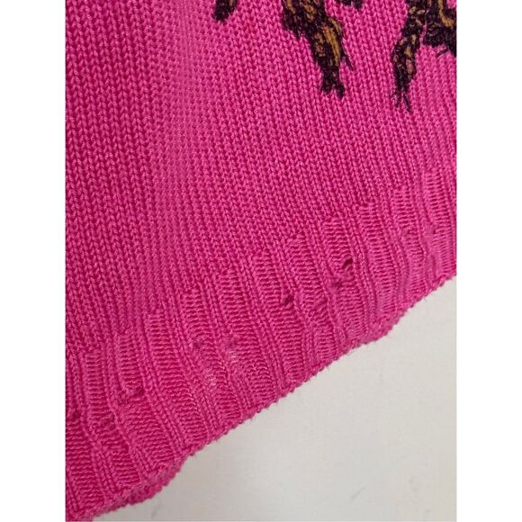 Lauren Moshi Helena Rasta Lion Sweater Pink Small - Picture 6 of 8